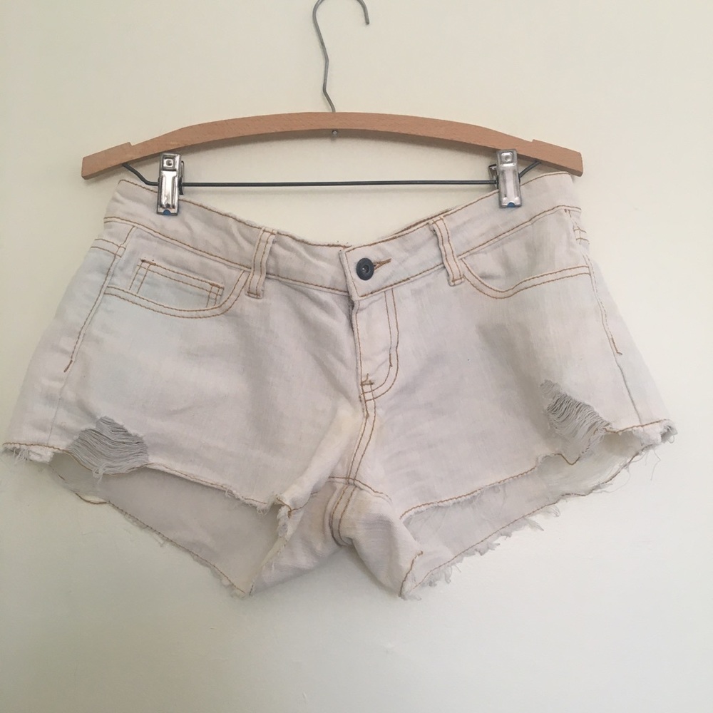 Distressed Boho jean shorts